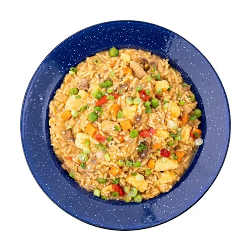 Miniatura 6 de Mountain House Teriyaki de pollo con arroz (2 porciones) Arroz frito con pollo (2 porciones) Alimentos liofilizados para mochileros