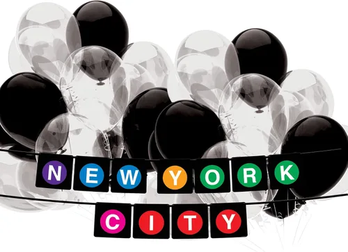 Miniatura 4 de Beistle 53650 Banners colgantes de 2 piezas de decoración de fiesta de la ciudad de Nueva York, 5 pulgadas x 6 pies, negro/morado, azul, amarillo