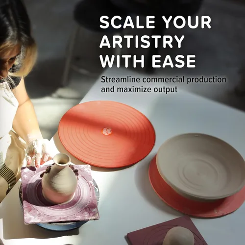 Miniatura 8 de Pottery Head Bates de cerámica para rueda de cerámica – 1 bate de rueda de cerámica redondo de 12 pulgadas con líneas de guía – Herramientas
