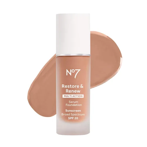 Miniatura 8 de No7 Restore & Renew Base de Suero de Acción Múltiple - Porcelana - Base Líquida de Maquillaje con Vitamina C, Vitamina E y Colágeno para el Rostro
