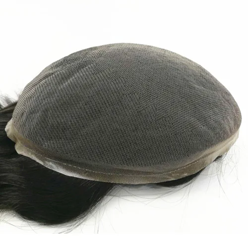 Miniatura 2 de N.L.W. Toupee de cabello humano para hombres, prótesis europea de piezas de cabello sistema de reemplazo para hombres con 10x8 HD súper fino encaje