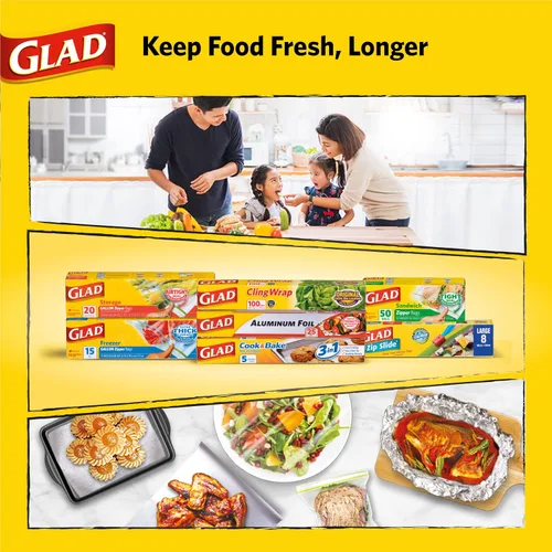 Miniatura 6 de Glad Bolsas de almacenamiento de alimentos con cremallera para congelador - Galón - 20