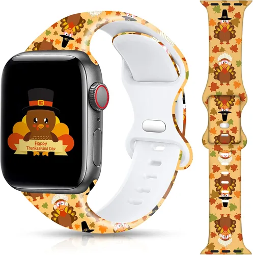 Miniatura 16 de Correa de reloj de Navidad para Halloween compatible con Apple Watch Band de 1.496 in, 1.575 in, 1.614 in, 1.654 in, 1.732 in, 1.772 in, iWatch