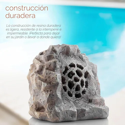 Miniatura 6 de Alpine Corporation 27,9 cm de alto Altavoz impermeable inalámbrico con Bluetooth alimentado por energía solar con rango de 15 metros, sonido de alta