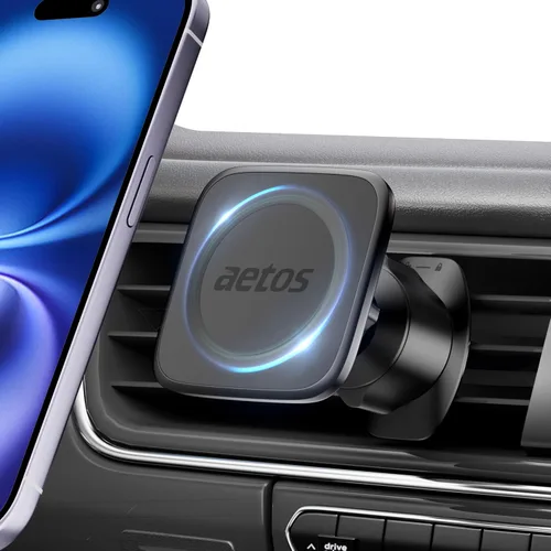 Miniatura 2 de aetos Soporte magnético elegante para teléfono con 20 imanes N52 fuertes y gancho de metal. Diseño minimalista clásico para iPhone 17, 16, 15, 14