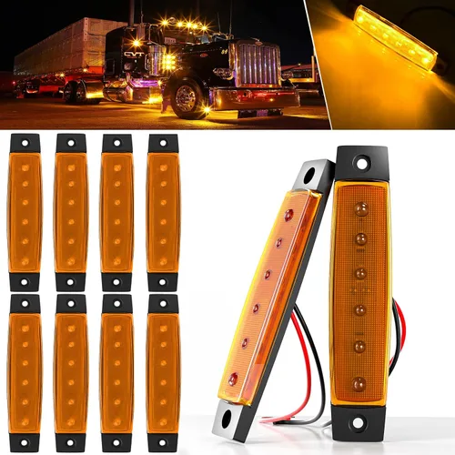 Miniatura 15 de BJZ luces LED para remolque verdes, 6 luces LED, barra de luz de señal de giro, indicador de luz de 3.8" para parte delantera y trasera