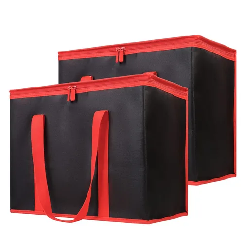 Miniatura 8 de Bodaon Paquete de 3 bolsas aisladas para entrega de alimentos para comidas calientes y frías, bolsas enfriadoras XXL, bolsa aislante para catering