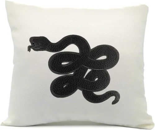 Miniatura 5 de Funda de almohada con bordado de serpiente, funda de cojín para decoración del hogar, cuadrado suave, 18 x 18 pulgadas