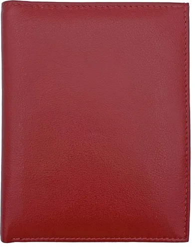 Miniatura 7 de Cartera de pasaporte de cuero genuino RFID, Rojo -, Cartera Rfid