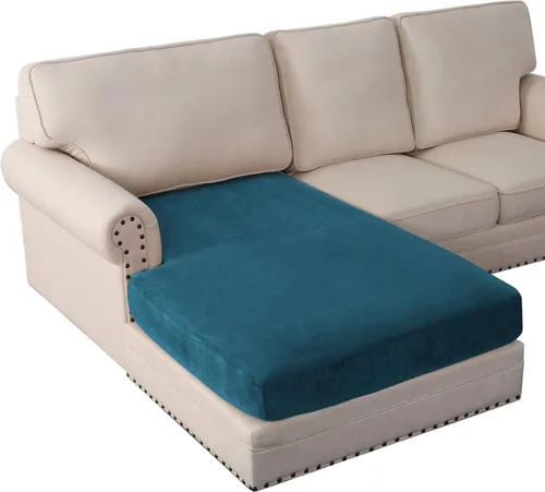 Miniatura 104 de PrinceDeco Funda marrón para muebles, 2 fundas de cojín elásticas de terciopelo para cojines individuales, aptas para mascotas, se mantiene en su