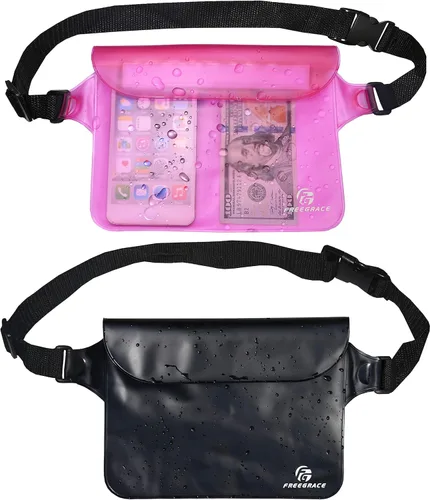 Miniatura 14 de Freegrace Juego de bolsas impermeables con correa para la cintura/funda para mantener tu teléfono y objetos de valor secos y seguros. Bolsas secas