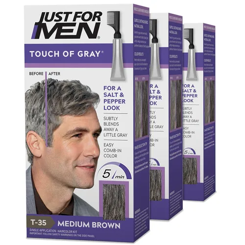 Miniatura 8 de Just For Men Touch of Gray, Kit de tinte de cabello para hombre con aplicador de peine para una fácil aplicación, ideal para un aspecto de sal