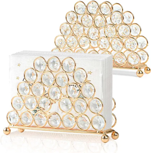 Miniatura 9 de Servilleteros de cristal elegantes y lujosos para servilletas de papel, cocina, comedor y encimeras, soporte para almacenamiento