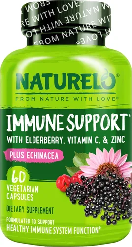 NATURELO Apoyo Inmunológico – Vitamina C, Saúco, Zinc, Equinácea – Refuerzo Natural de la Inmunidad con Defensa Antioxidante, Herbal y Mineral - 60