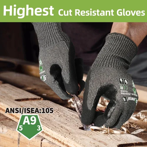 Miniatura 2 de Guantes de trabajo resistentes a los cortes de nivel más alto ProGuard PR3326 de Schwer para protección extrema, guantes ANSI A9 con pulgar