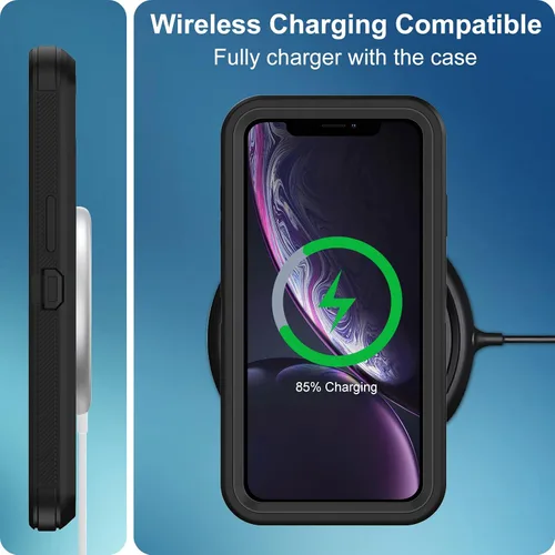 Miniatura 6 de Funda para iPhone XR, con protector de pantalla integrado, protección resistente contra caídas, cuerpo completo, a prueba de golpes, a prueba