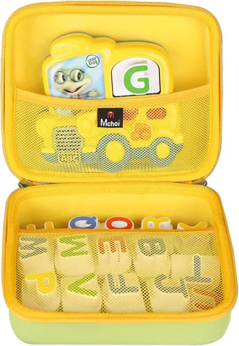 Estuche de transporte de almacenamiento compatible con el juego de letras magnéticas Leapfrog Fridge Phonics, amarillo, solo funda