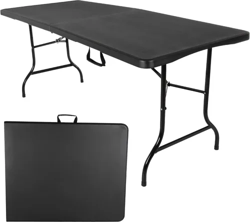 Lavish Home Mesas plegables portátiles – Escritorio plegable portátil ligero – Mesa de plástico de 6 pies de largo para camping, jugar a las cartas,