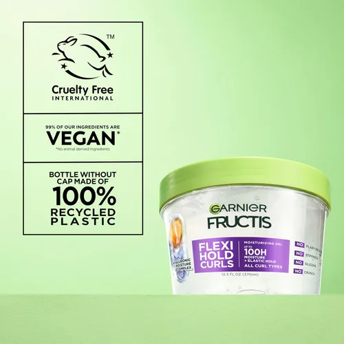 Miniatura 13 de Garnier Fructis Air Dry Cream XL - Acondicionador sin enjuague y set de gel hidratante Flexi Hold Curls, definición de rizos, control de humedad