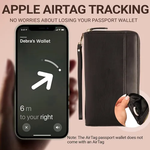 Miniatura 3 de Organizador de Documentos de Viaje - Funda RFID para Cartera de Pasaporte, Soporte Familiar para ID de Muñequera