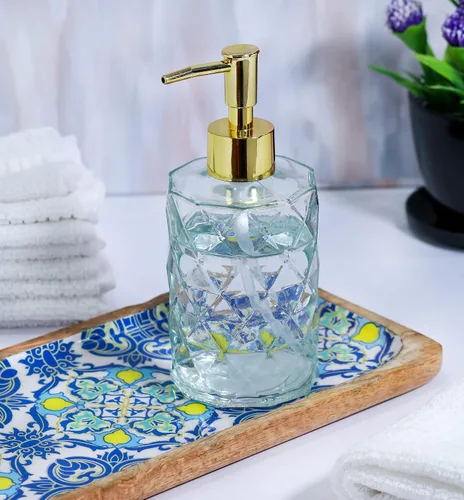 Miniatura 8 de Dispensador de jabón de vidrio de 12 onzas para cocina, dispensador de jabón de manos para baño con bomba a prueba de óxido, dispensador de loción