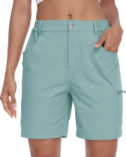 Miniatura 2 de MoFiz Pantalones cortos de golf para mujer de 7 pulgadas, de secado rápido, bermudas ligeras con bolsillos