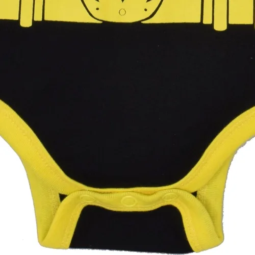 Miniatura 3 de Justice League Batman - Conjunto de body y capa para bebé niño (negro, 6-9 meses), Amarillo