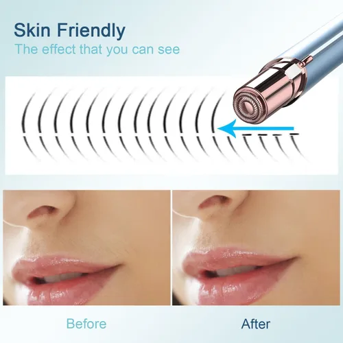 Miniatura 3 de innobeaut Depilación facial para mujeres, removedor de vello facial eléctrico sin dolor para cara, labios, barbilla con USB recargable, azul con 3