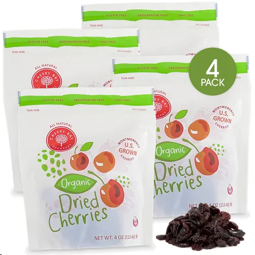 Miniatura 8 de Cherry Bay Orchards Cerezas secas orgánicas (bolsa de 4 onzas) – Cerezas Montmorency totalmente naturales – Cultivadas en Estados Unidos, sin