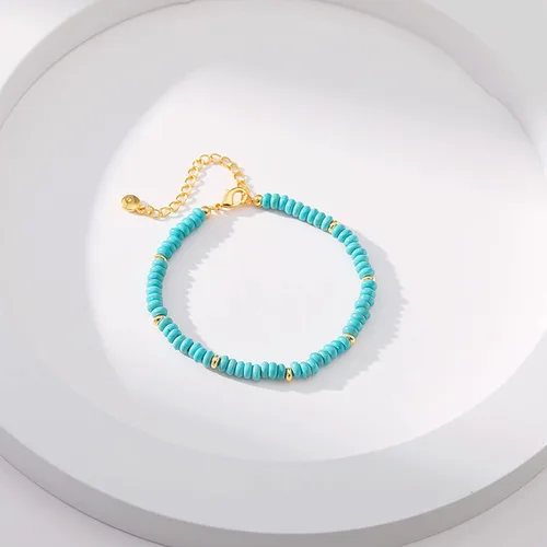 Miniatura 2 de Delicadas pulseras de oro para mujer, chapado en oro 18, ajustable, mal de ojo, mariposa, cuentas, perla, corazón, turquesa, hecha a mano para mujer