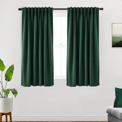 Miniatura 54 de SHINELAND Cortinas opacas cortas para ventanas de dormitorio, cortinas de baño, 45 pulgadas de largo