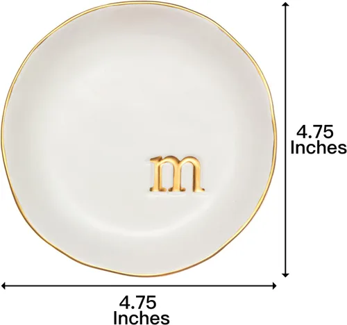 Miniatura 3 de COLLECTIVE HOME - Bandeja de cerámica para joyas, plato decorativo para anillos, aretes, collares, pulseras, llaves, cumpleaños, día de la madre