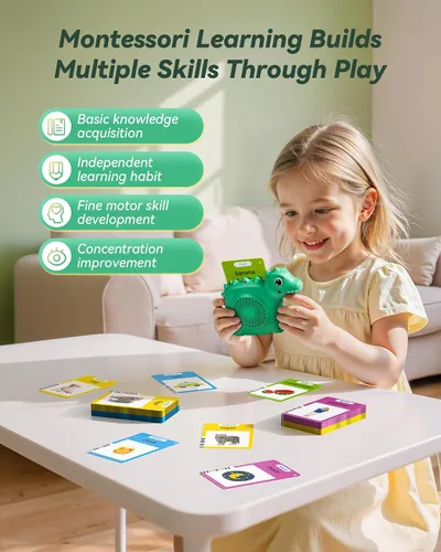 Miniatura 3 de Tarjetas didácticas parlantes para niños pequeños de 1-3 años, juguetes de aprendizaje Montessori con 224 palabras, juguetes de habla de bolsillo