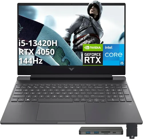 HP Victus - Laptop para juegos FHD de 15.6 pulgadas y 144 Hz, Intel i5-13420H, 16 GB de RAM, SSD PCIe de 1 TB, NVIDIA GeForce RTX 4050, teclado