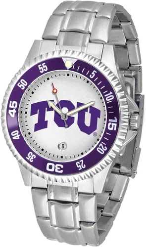 Miniatura 33 de SunTime Reloj de cuarzo de 1.575 in para hombre, correa de acero inoxidable de 0.787 in, esfera Gameday Tulane ola verde