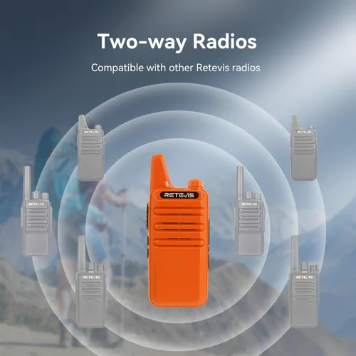 Miniatura 6 de Retevis Walkie Talkies recargables RT22, radio bidireccional de largo alcance para adultos, radio portátil de mano, activada por voz, alarma