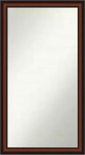 Miniatura 274 de Amanti Art Espejo de pared personalizado no biselado (24 x 27 pulgadas), marco estrecho de nogal chipre - varios tamaños personalizados - Espejo