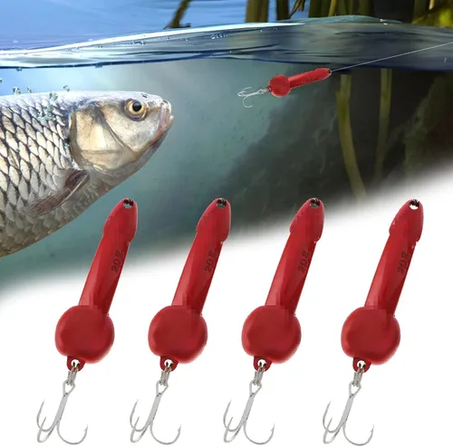 Miniatura 8 de 4 señuelos de pesca, cucharas de pesca, con forma especial, de metal duro, lentejuelas, anzuelos de pesca, anzuelos de pesca para amantes