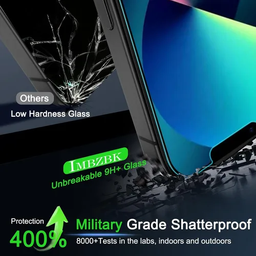 Miniatura 3 de IMBZBK [Eliminación automática de polvo] Paquete de 3 protectores de pantalla para iPhone 13 [6.1 pulgadas], película compatible con fundas, vidrio