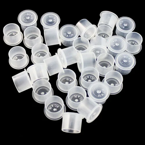 Miniatura 8 de Yuelong - 1000 tapas de tinta de tatuaje desechables Microblading, vasos de tinta de tatuaje con base, tapas de tinta de pigmento, tamaños de 0.669