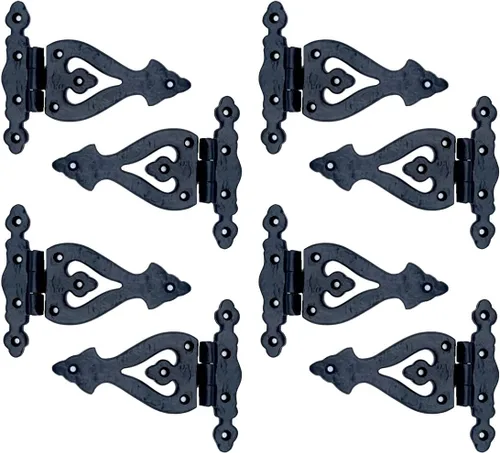 Miniatura 48 de Adonai Hardware Alleluia - Bisagras delanteras de hierro fundido antiguo (3.2 pulgadas x 10 unidades, negro mate) para puertas de granero, puertas