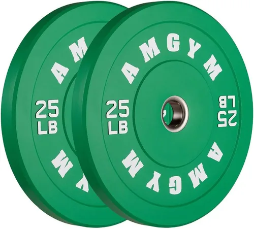 Miniatura 39 de Discos de peso olímpicos de 2 pulgadas y caucho para barras, discos para gimnasio en casa, entrenamiento de fuerza y levantamiento de pesas, 10 a