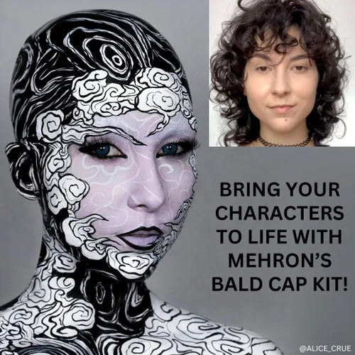 Miniatura 5 de Mehron - Kit de maquillaje premium de personaje (gorra calva)