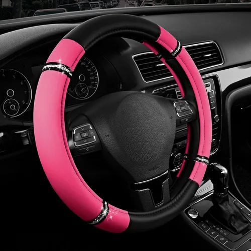 Miniatura 13 de Road Comfort - Funda de cuero antideslizante para volante de automóvil, ajuste universal para automóviles, camiones y SUV de 14.5 a 15 pulgadas