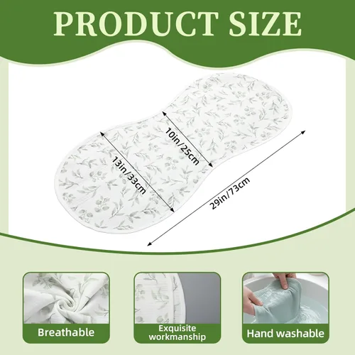 Miniatura 2 de Hahafelt 3 piezas de almohadillas para cambiador se ajustan al cambiador en forma de maní, impermeables, almohadillas de algodón orgánico