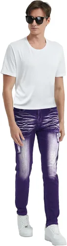 Miniatura 4 de Jeans para hombre, ajustados, elásticos, rasgados, para hombre, apilados, desgastados, rectos