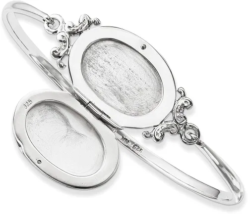 Miniatura 3 de FJC Finejewelers Brazalete con medallón de plata de ley (muñeca de 7 pulgadas), Metal, no conocido