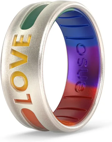 Miniatura 12 de Enso Rings Pride Collection - Anillo de silicona LGBTQ+ - Diseño grabado - cómodo, transpirable y seguro