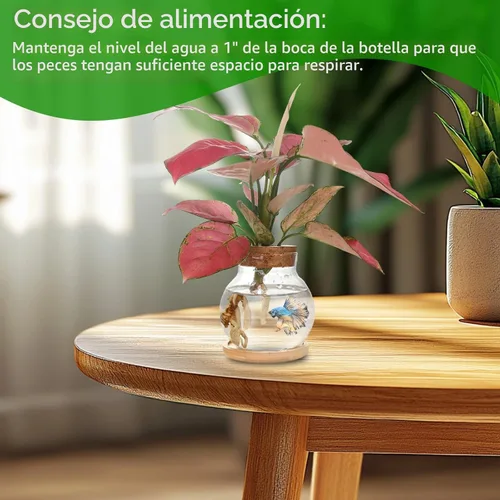Miniatura 5 de Estación de Propagación de Plantas CHPINDAM, Jarrones de Contenedor de Vidrio Hidropónico, con Plato de Madera para Escritorios, Casas, Decoraciones