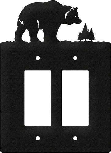 Miniatura 11 de SWEN Products Bear Wildlife - Placa de pared (interruptor simple, negro)